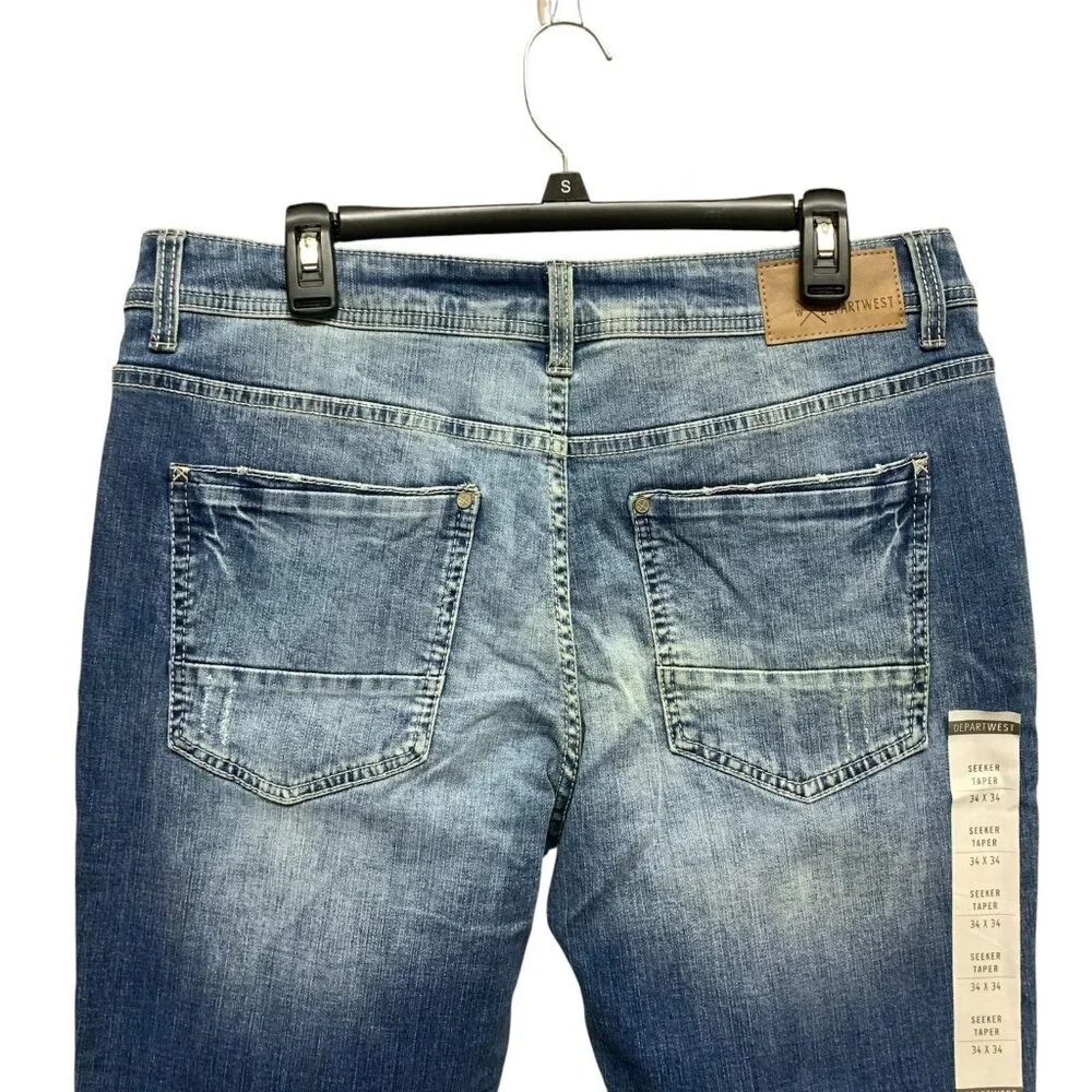 Buckle Departwest Seeker Taper Stretch Jean MEN’S‎ 34×34 Medium Wash Distressed